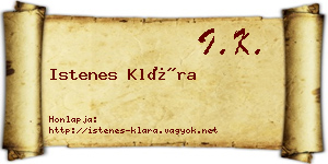 Istenes Klára névjegykártya