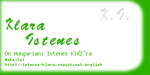 klara istenes business card